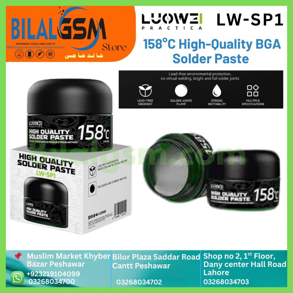 LW-SP1 158&deg; HIGH QUALITY SOLDER PASTE BGA SOLDERING FLUCKS AND BGA PASTE